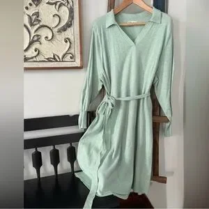 Women's Plus Size Long Sleeve Sweater Dress - Ava & Viv Mint Green 4X